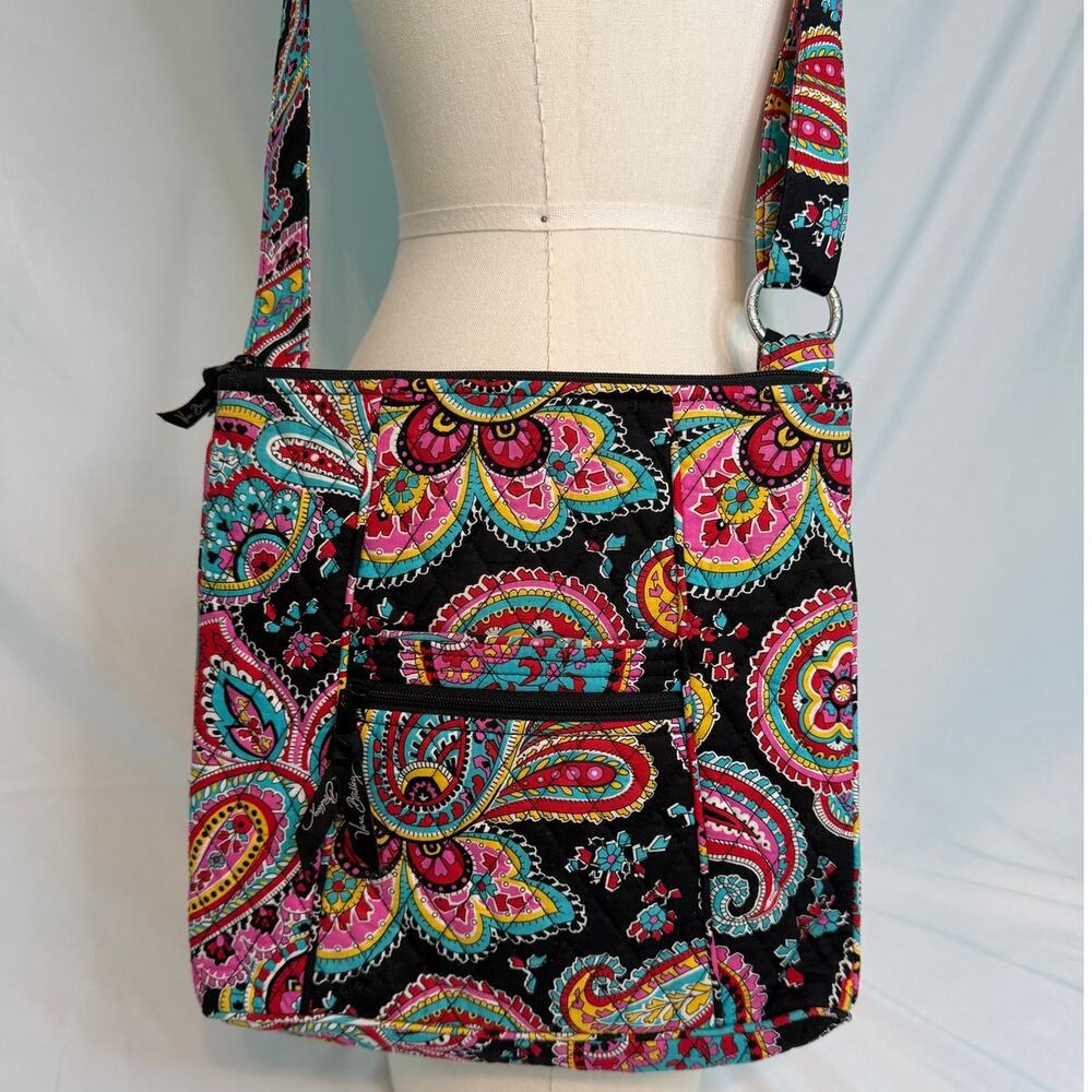 Vera Bradley Hipster Crossbody Bag Parisian Paisley Pattern with Matching Wallet